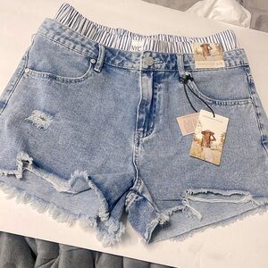 NWT SINCERELY JULES Juniors 13 Button Fly Cut Off shorts